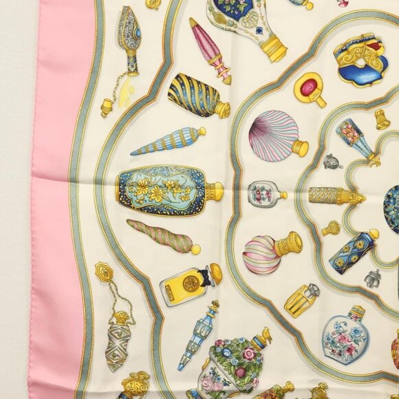 HERMES Carre 90 Scarf ""Qu importe le flacon"" Silk Pink Auth 135496 - Picture 11 of 14